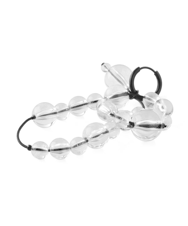 2WAYクリスタルアシメフープピアス[ステンレス] [Ownideal]