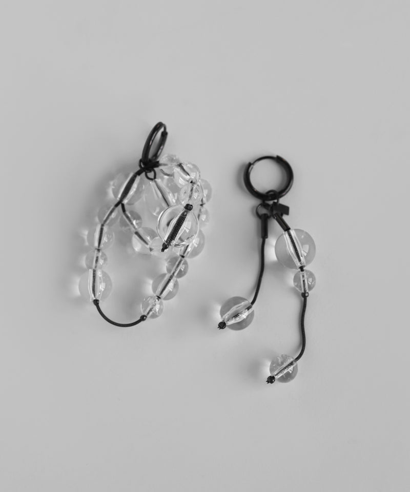 2WAYクリスタルアシメフープピアス[ステンレス] [Ownideal]