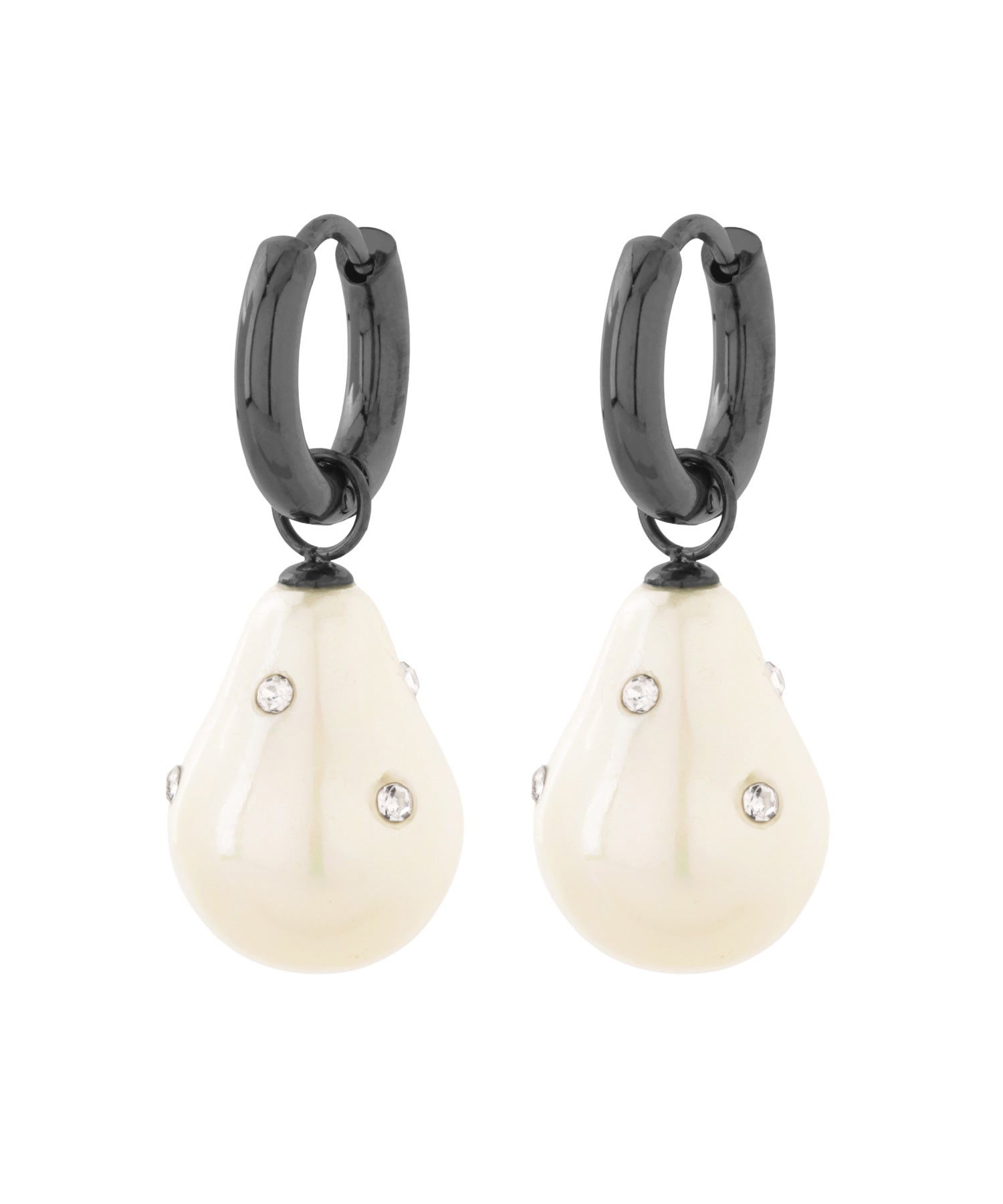 mimi33】ビジュー×パール2WAYフープピアス[ステンレス][Ownideal