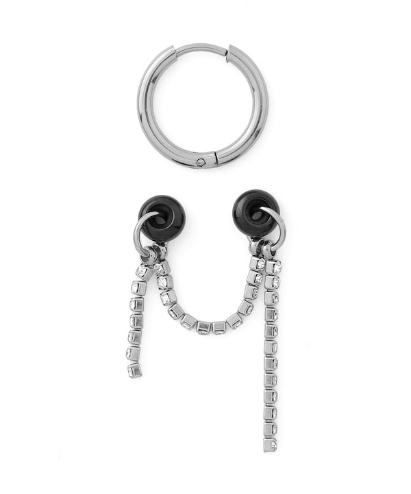 2-Way Beaded Hoop Earrings [Stainless Steel] [Ownideal]