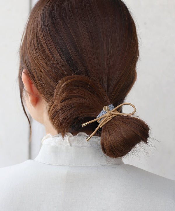 リボン×ツイストのデザインヘアゴム[3本セット]