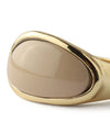 Earth-toned semi-oval ring