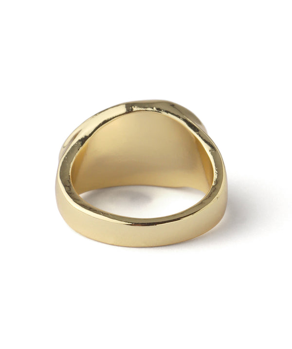 Earth-toned semi-oval ring