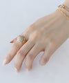 Earth-toned semi-oval ring