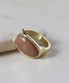 Earth-toned semi-oval ring