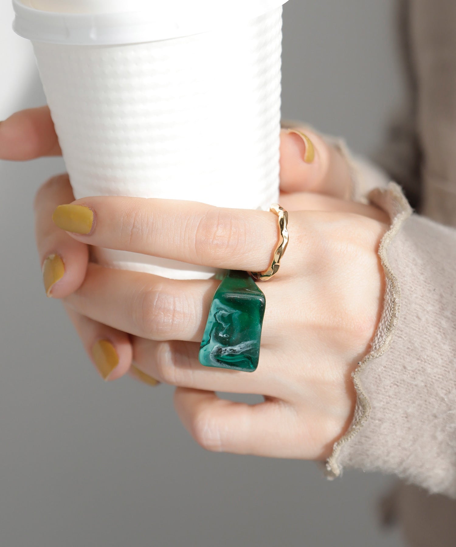 162　アネモネ ANEMONE] Signet & Metal Ring [Set of 2] | SANPO ONLINE