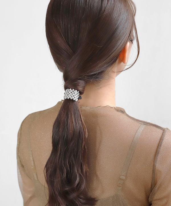 ビジューヘアゴム
