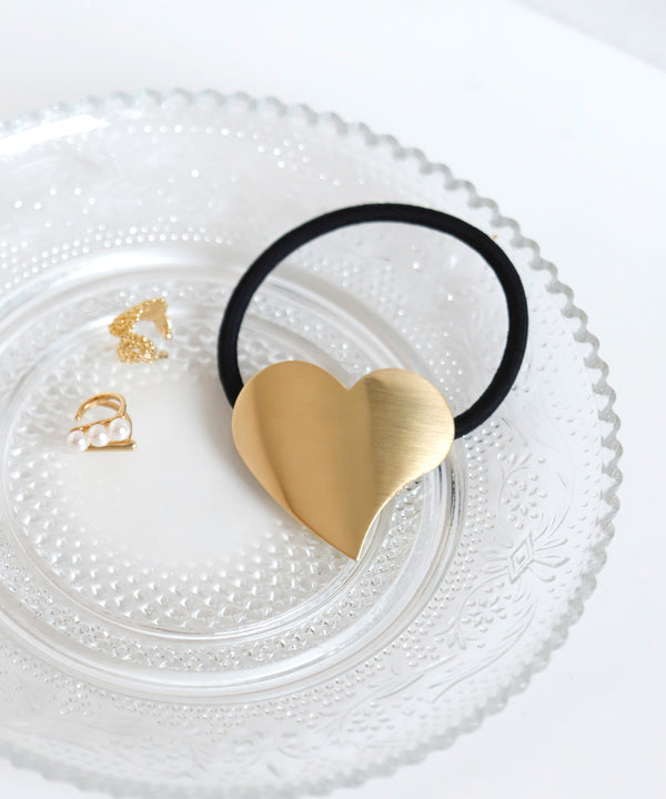 Metal Plate Hair Tie [Heart]