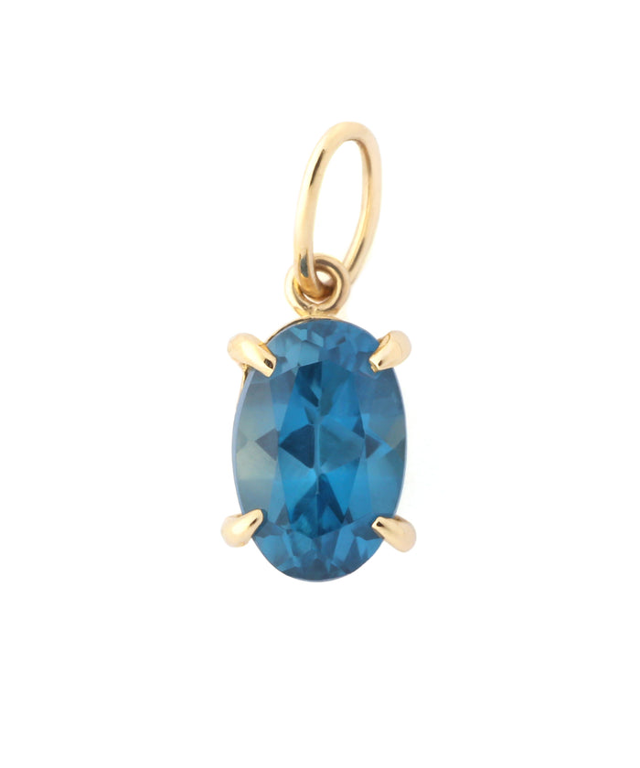 Birthday Stone Neck Charm [December - London Blue Topaz]