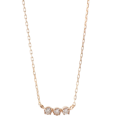 Three-star diamond line necklace