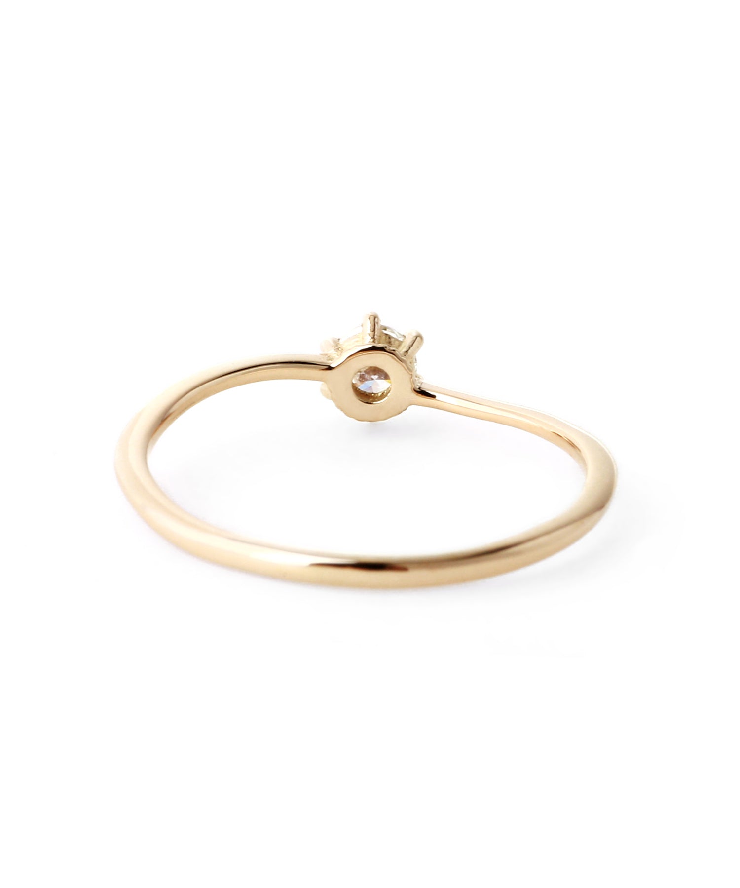 siena 10k 一粒ダイヤring 11号❤︎ SIENA ROSE】ひねりラインの一粒ダイヤリング[ロゼチナ]｜SANPO