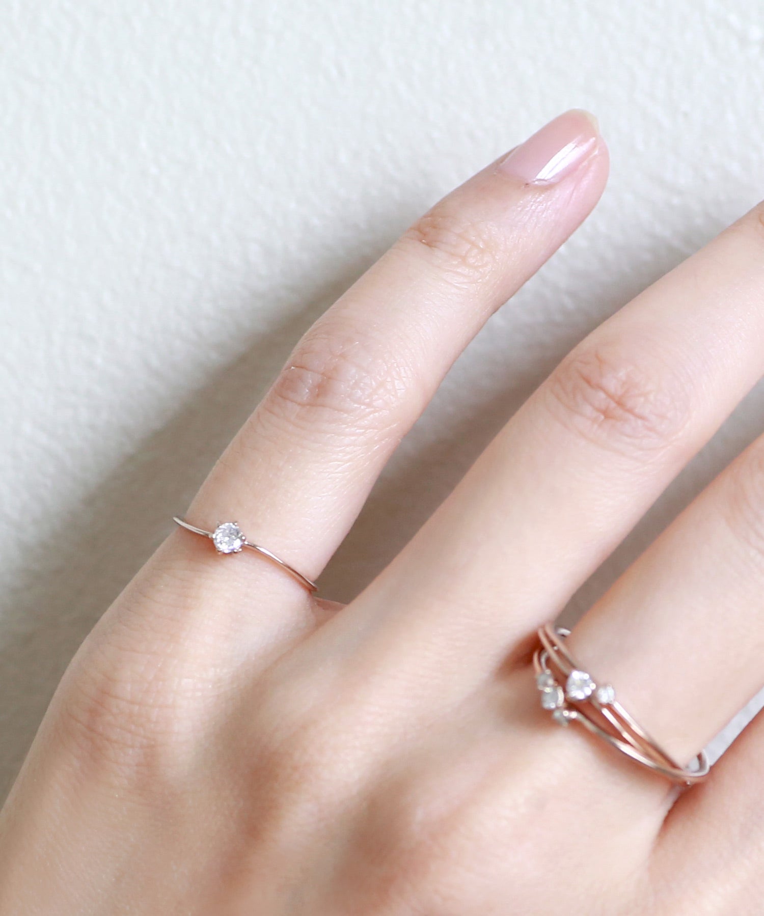 siena 10k 一粒ダイヤring 11号❤︎ SIENA ROSE】ひねりラインの一粒ダイヤリング[ロゼチナ]｜SANPO