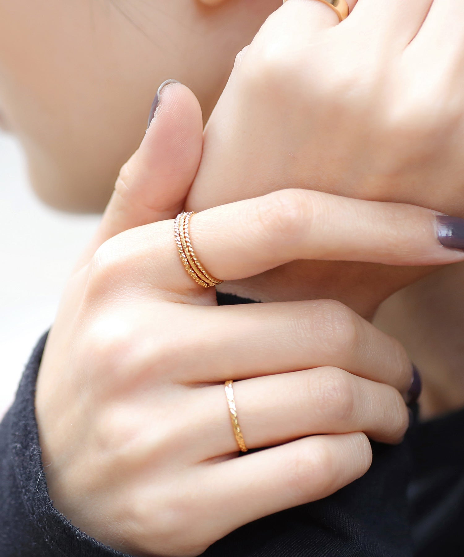 【極美品】SIENA ROSE K18 リボン　ハンマー打ち　リング 極美品】SIENA ROSE K18 リボン ハンマー打ち リング