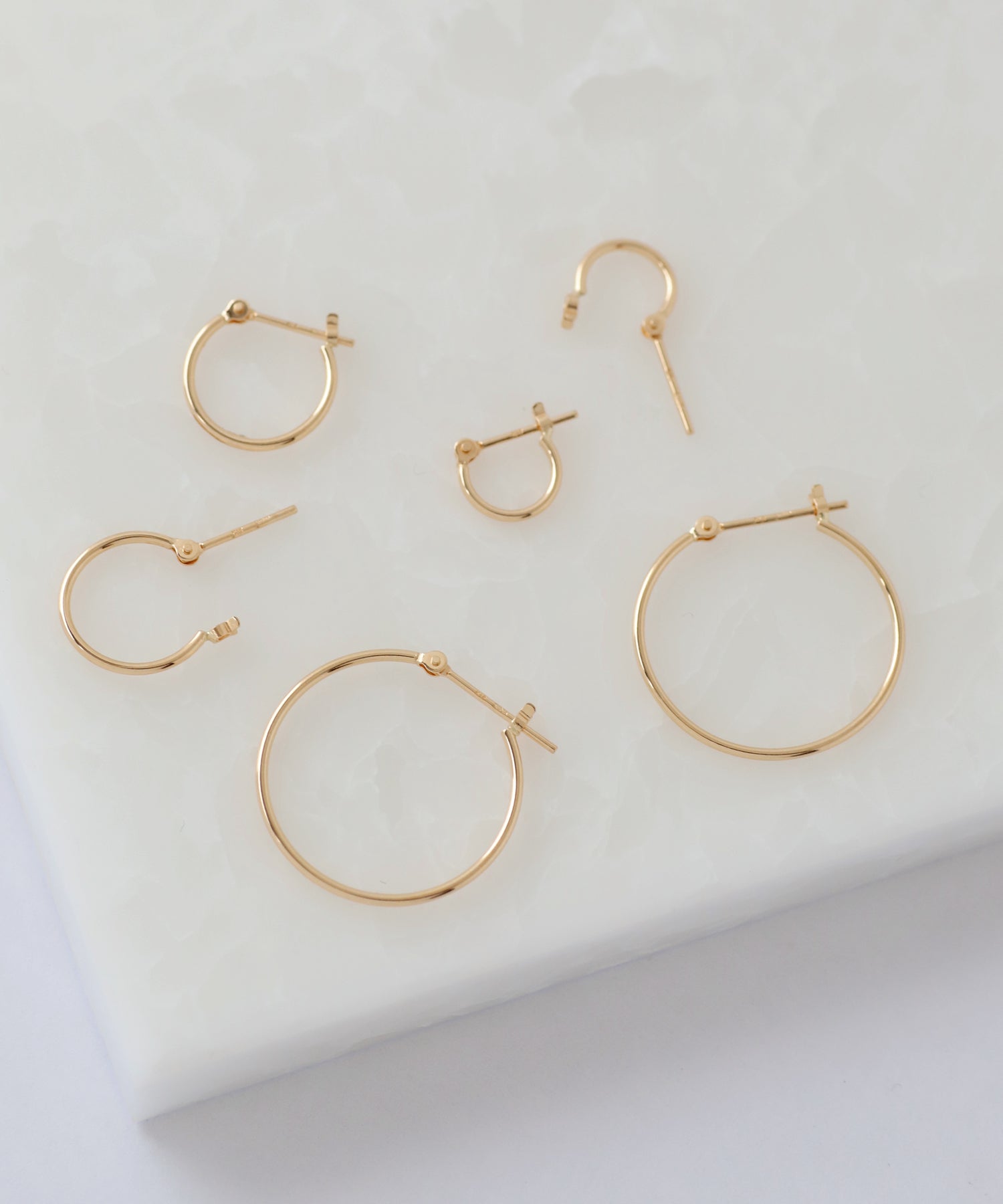 SIENA ROSE K18 フープピアス SIENA ROSE】パイプフープピアス[S]｜アネモネ・シエナロゼ