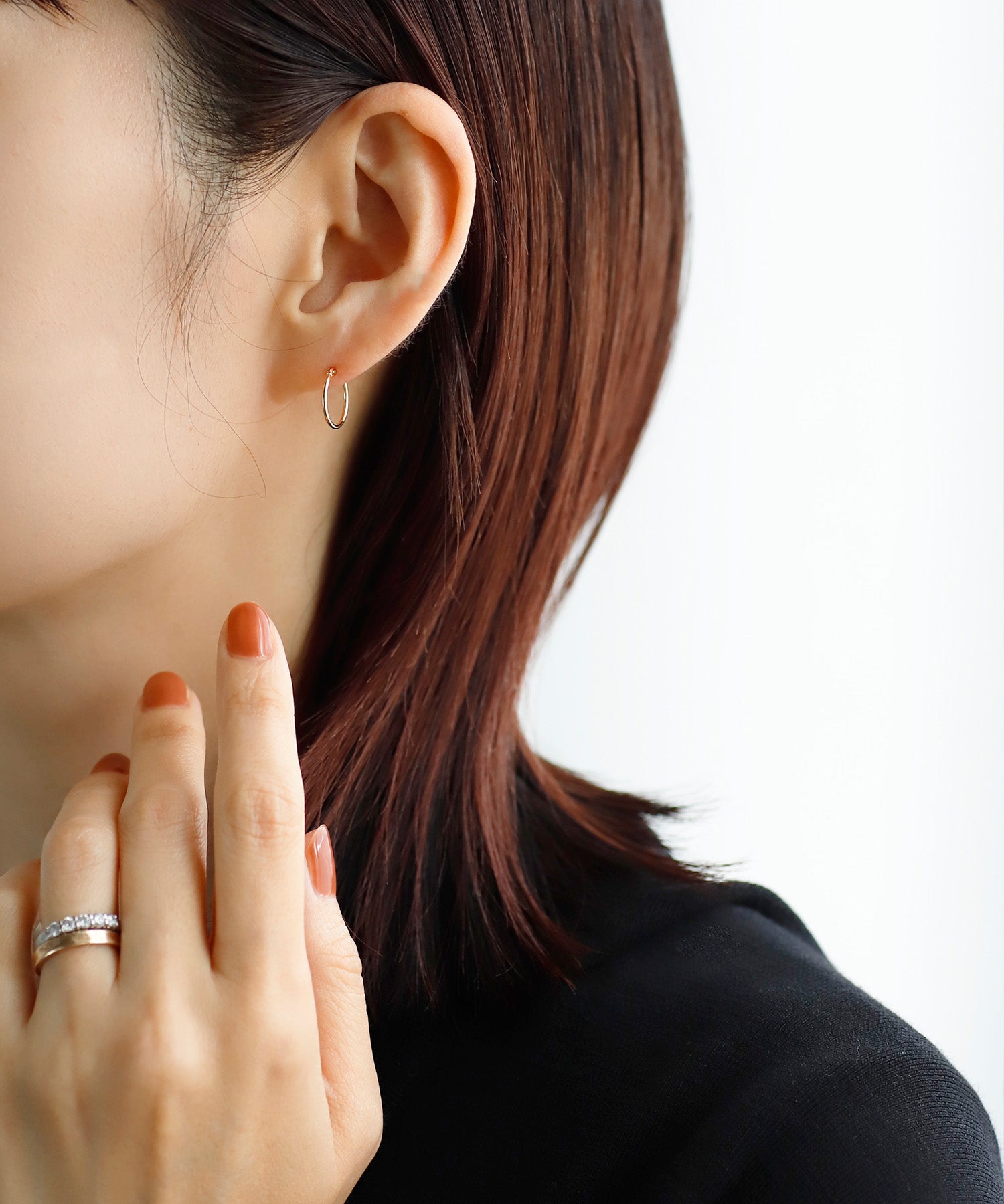 SIENA ROSE パイプフープピアス[M] 片耳用　　K18 値下げ SIENA ROSE】パイプフープピアス[M]｜アネモネ・シエナロゼ・ミミサン