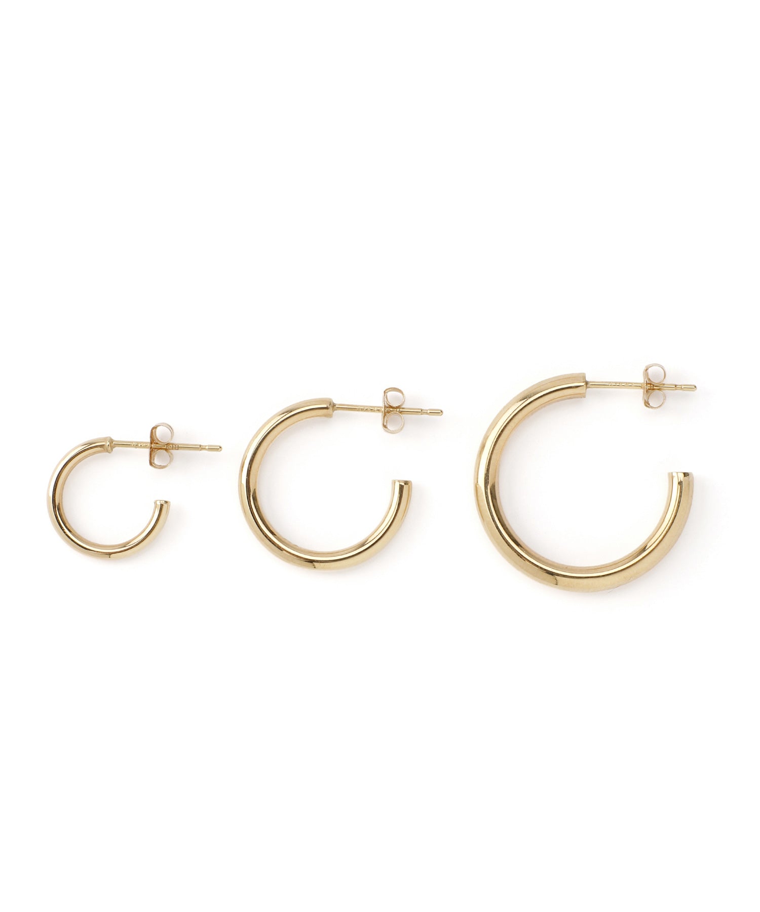 シエナロゼ　パイプハーフ　フープピアスM　K10 SIENA ROSE】パイプハーフフープピアス[M]｜SANPO ONLINE(サンポー