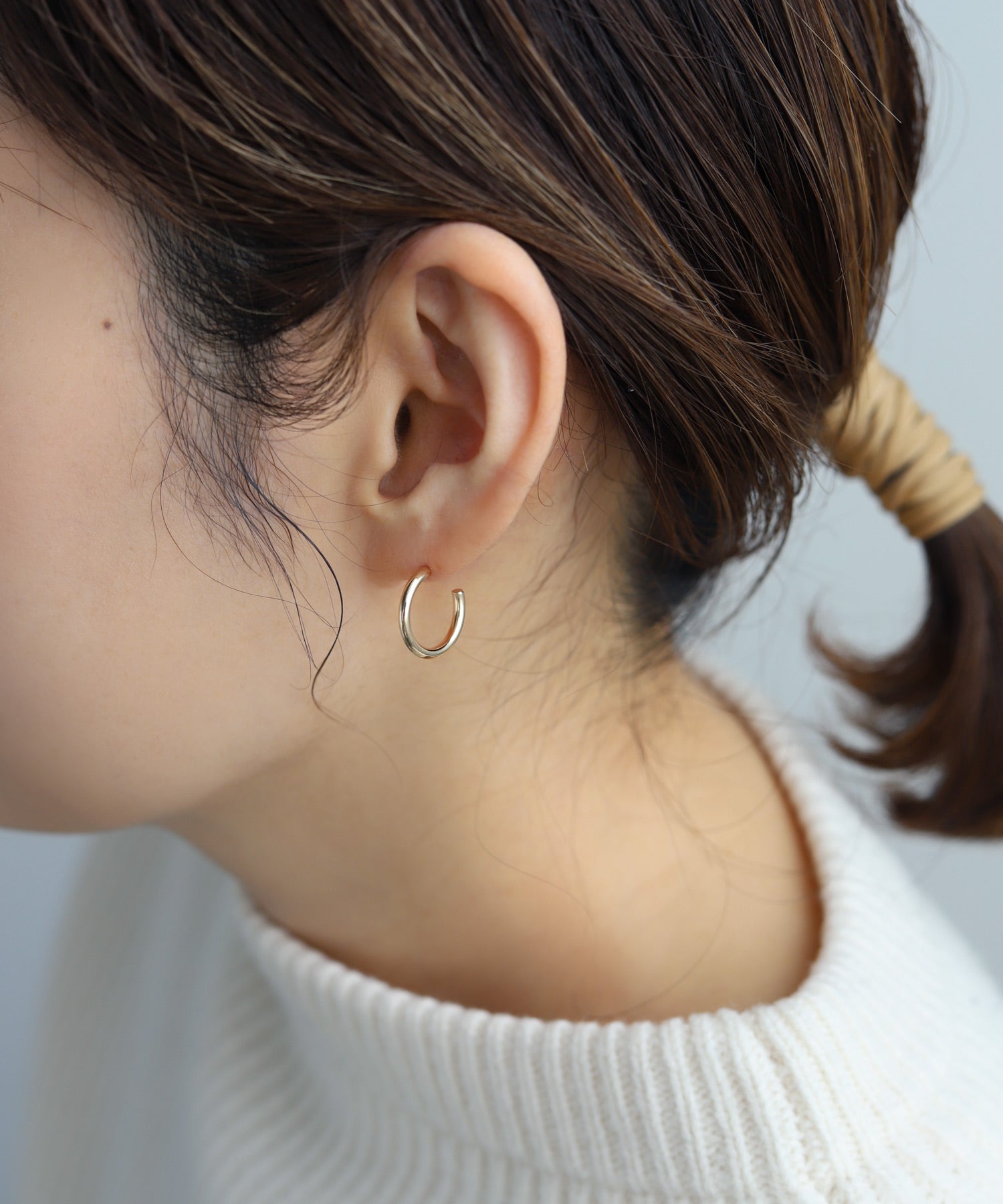 SIENA ROSE K18 フープピアス SIENA ROSE】パイプハーフフープピアス[M]｜SANPO ONLINE(サンポー