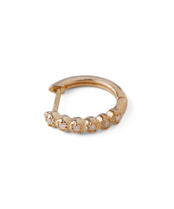 6 diamond mill hoop earrings