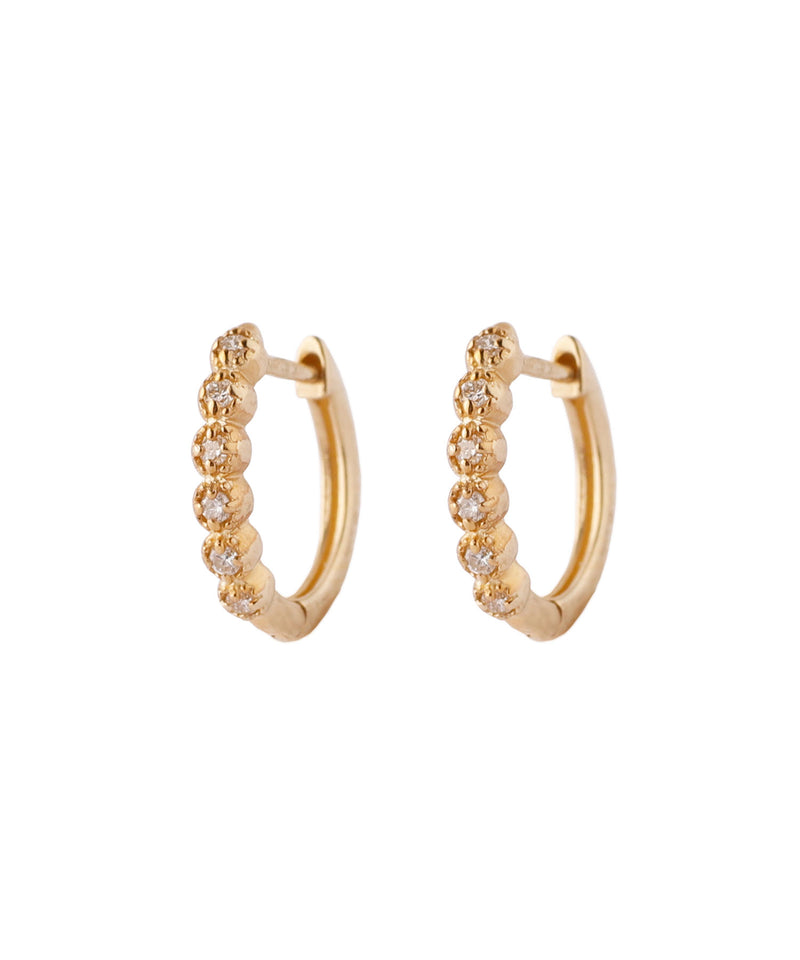 6 diamond mill hoop earrings
