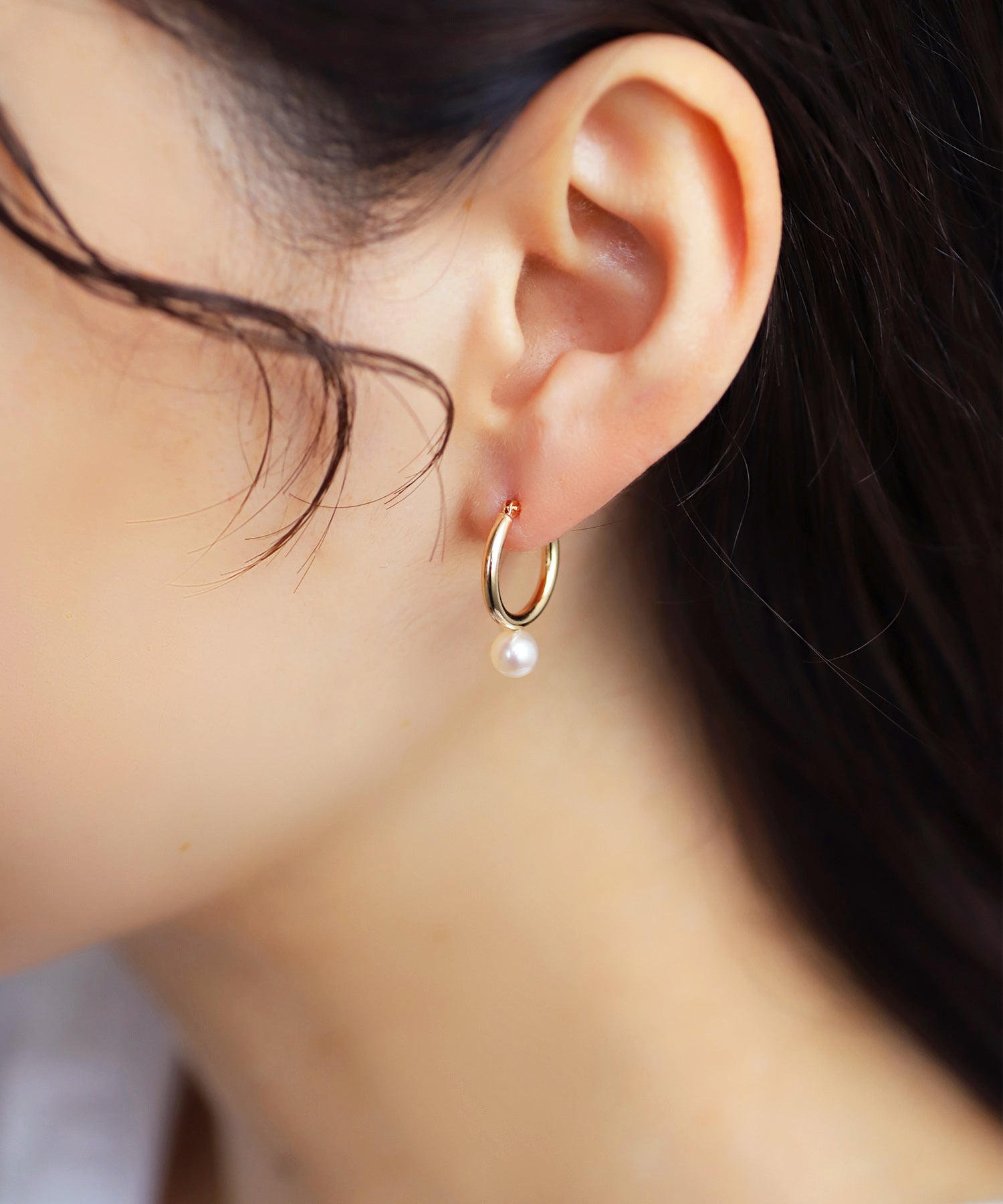 シエナロゼ 10Kパールピアス ANEMONE】淡水パールピアス[K10]｜アネモネ・シエナロゼ