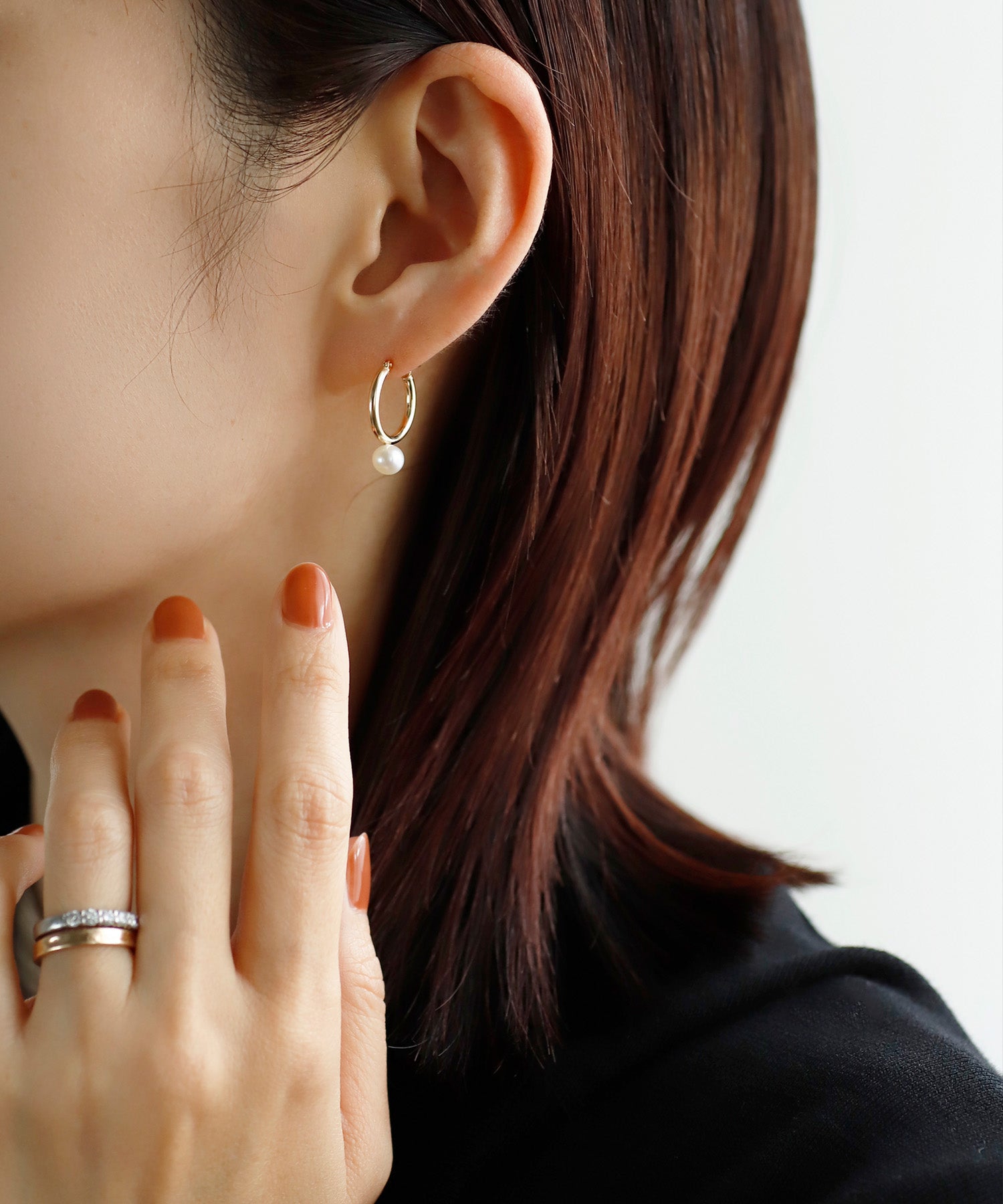 シエナロゼ 10Kパールピアス ANEMONE】淡水パールピアス[K10]｜アネモネ・シエナロゼ