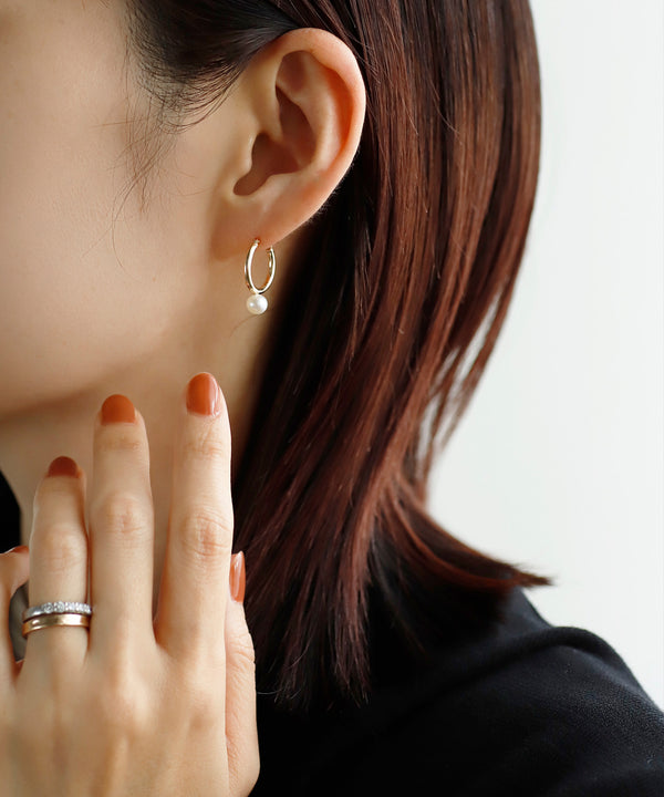パイプフープパールピアス[L]