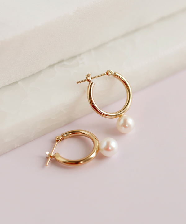 パイプフープパールピアス[L]