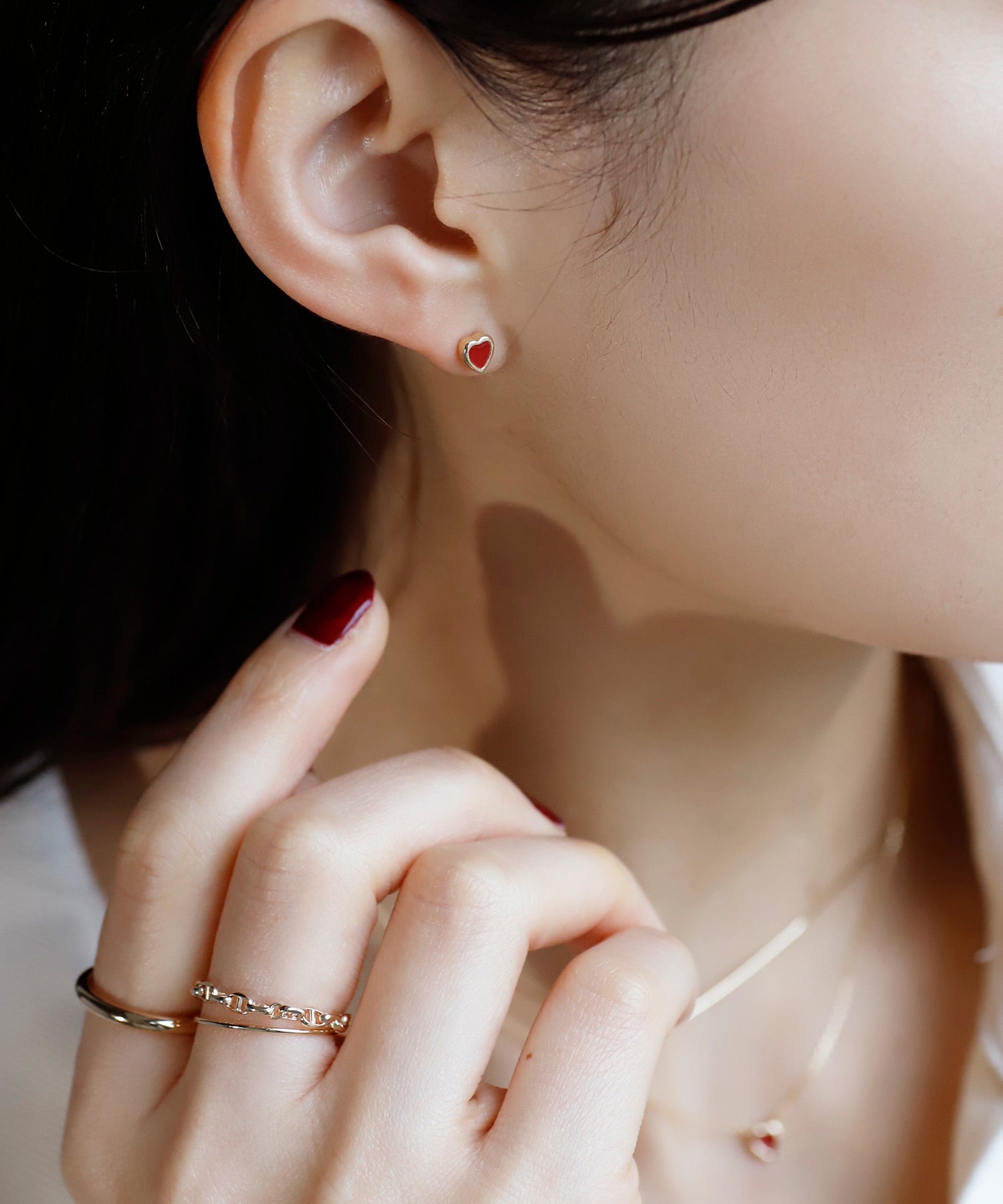 SIENAROSE】クラシカルハートピアス｜アネモネ・シエナロゼ