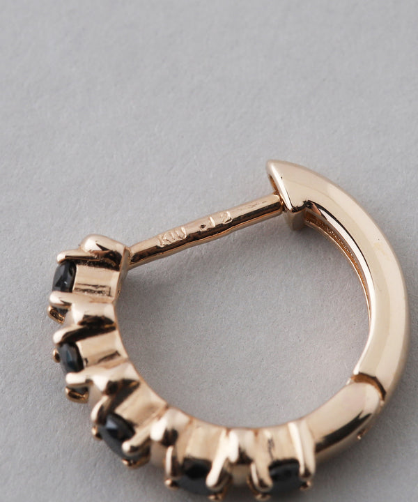 ROSETEN・ブラックダイヤスナップピアス[S]