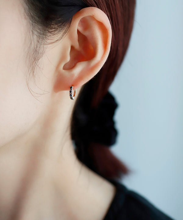 ROSETEN・ブラックダイヤスナップピアス[S]