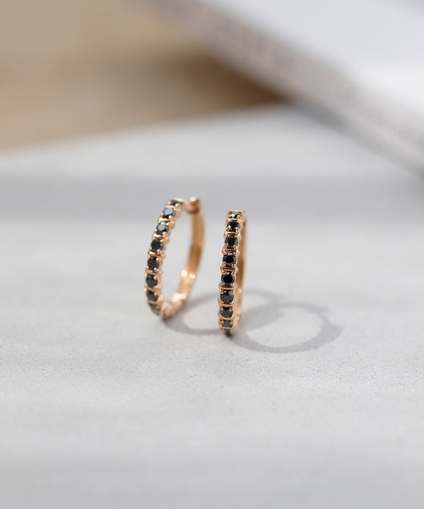 ROSETEN・ブラックダイヤスナップピアス[M]