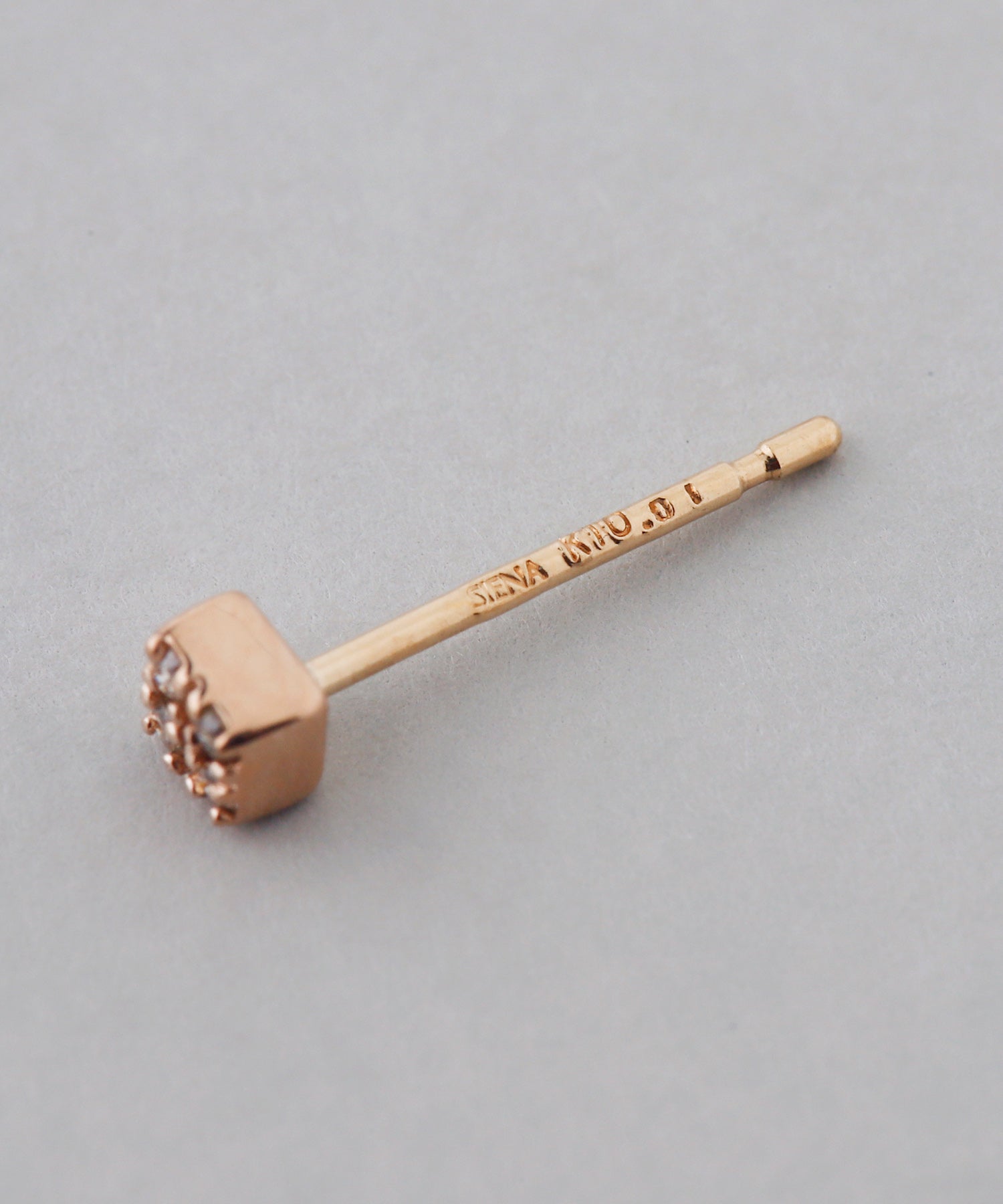 SIENAROSE】スクエアダイヤピアス｜アネモネ・シエナロゼ・ミミサン