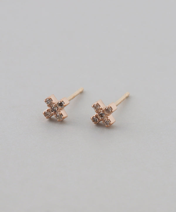 ROSETEN・クロスダイヤピアス
