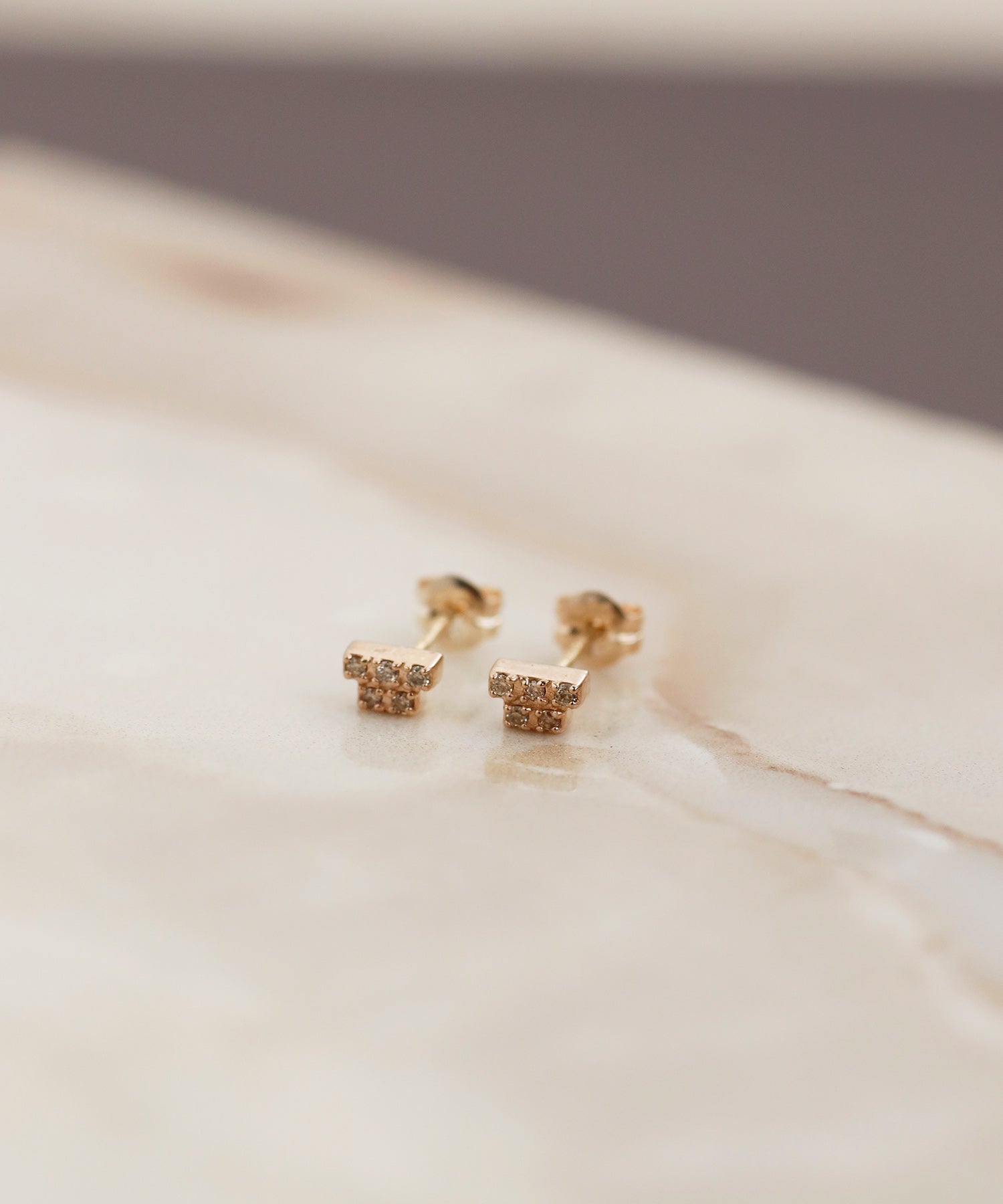 SIENAROSE】スタックダイヤピアス｜アネモネ・シエナロゼ・ミミサン