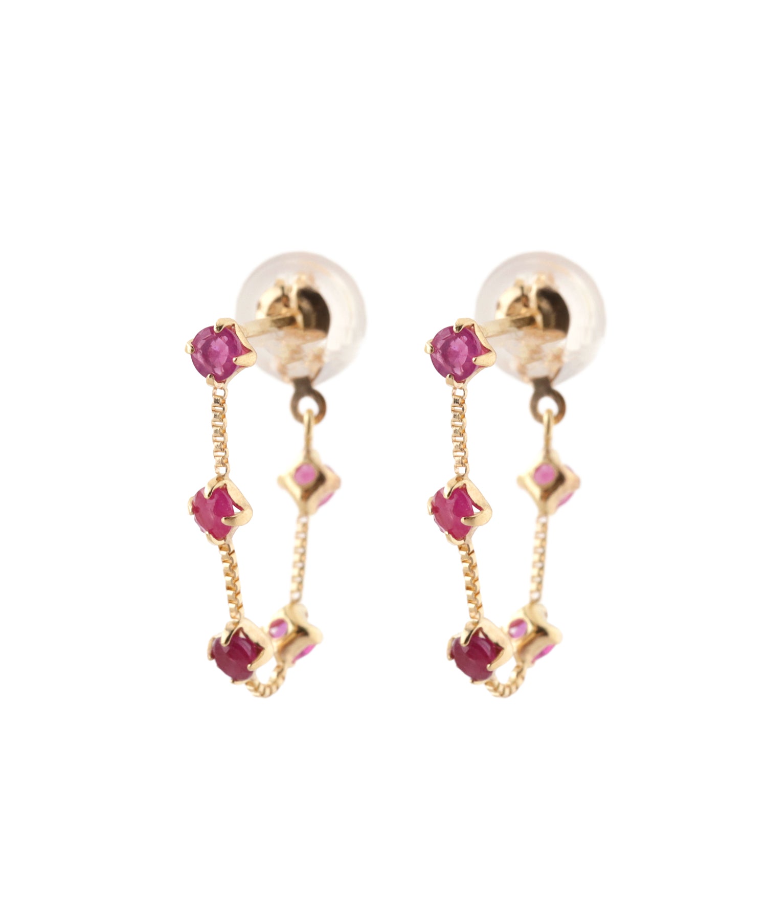 SIENAROSE】ルビーチェーンフープピアス｜SANPO ONLINE(サンポー