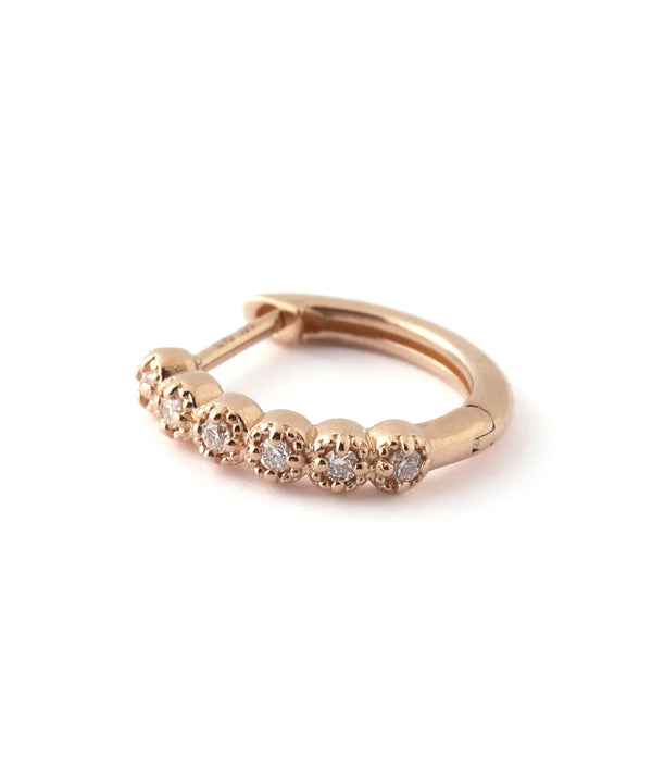 ROSETEN・6粒ダイヤミルフープピアス