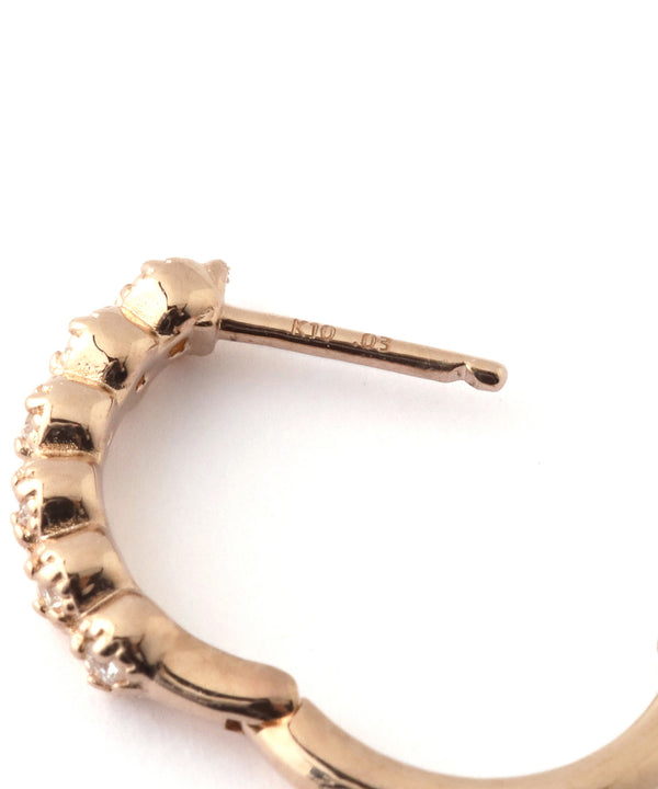 ROSETEN・6粒ダイヤミルフープピアス