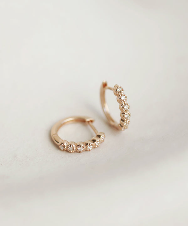 ROSETEN・6粒ダイヤミルフープピアス