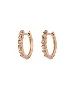 ROSETEN 6-Diamond Milled Hoop Earrings