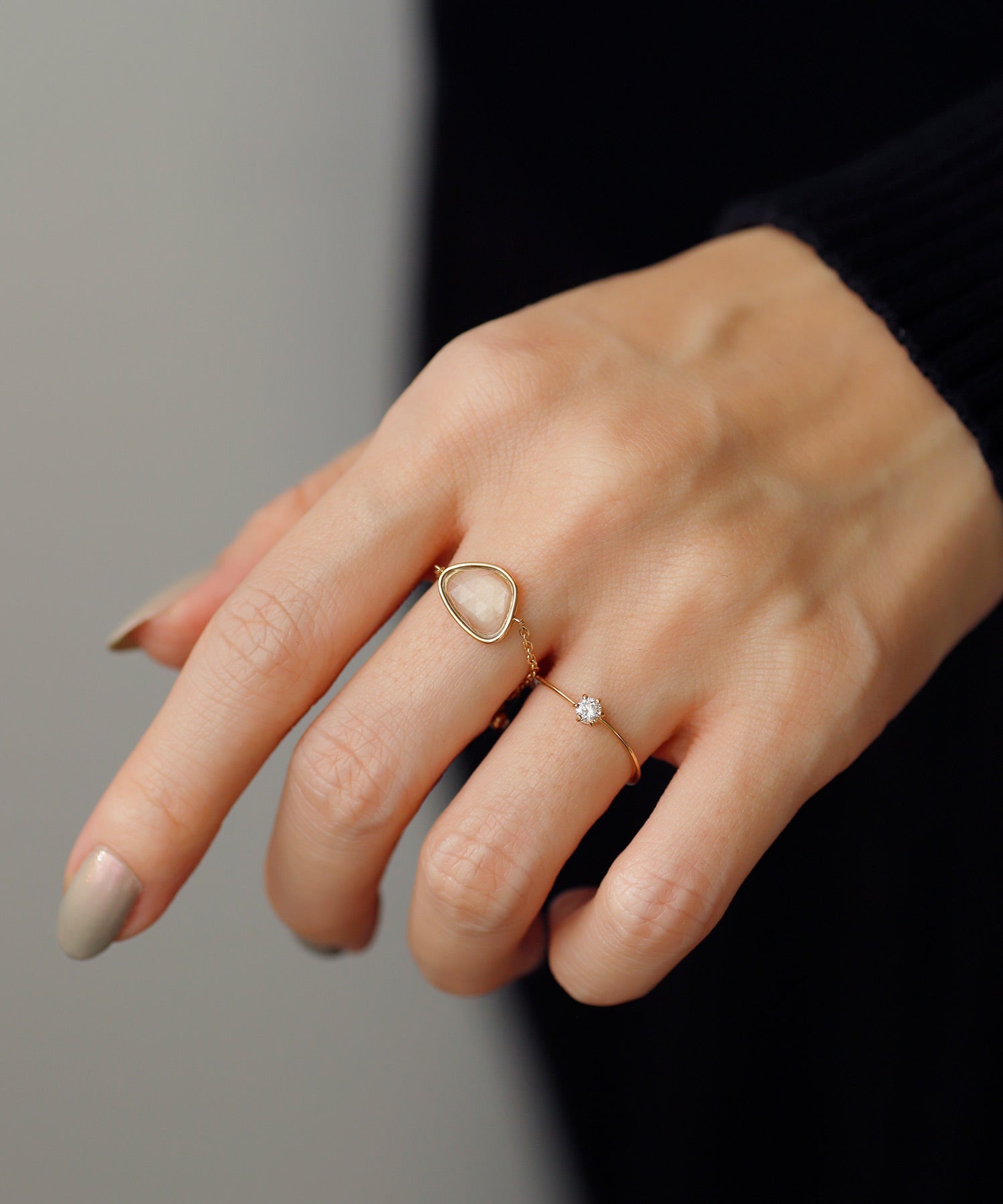 SIENA ROSE】GEMSTONE・チェーンリング[グリーンアメジスト]｜SANPO