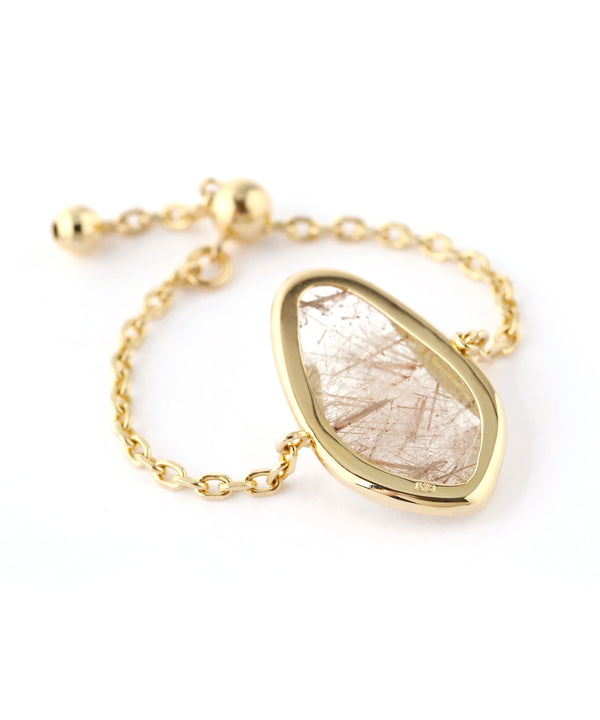 GEMSTONE・チェーンリング[ルチルクォーツ]