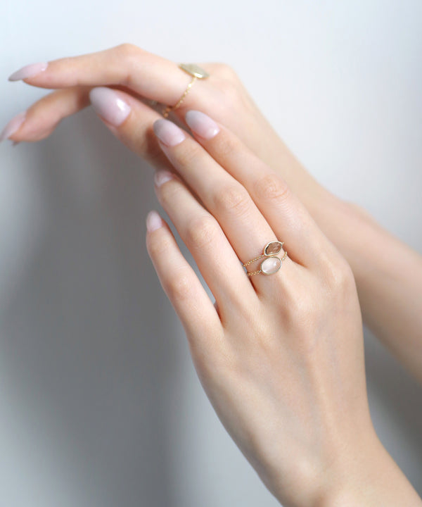 GEMSTONE・チェーンリング[スモーキークォーツ]
