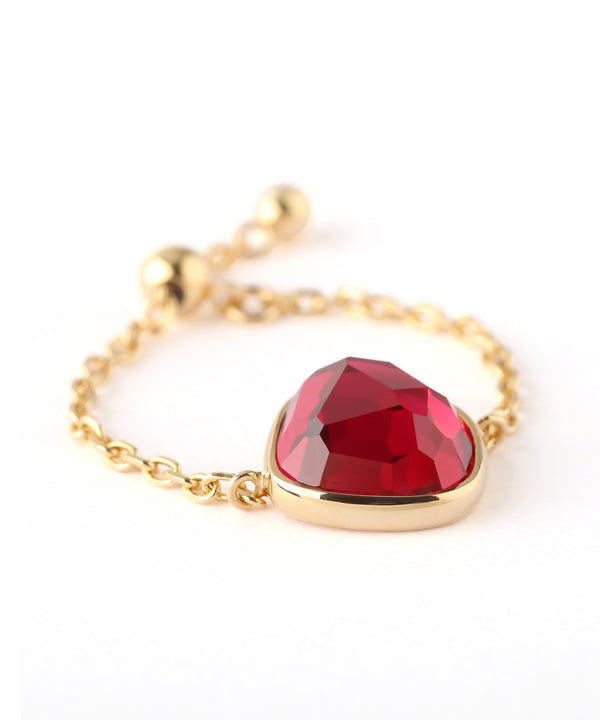 GEMSTONE・チェーンリング[シンセティックルビー]
