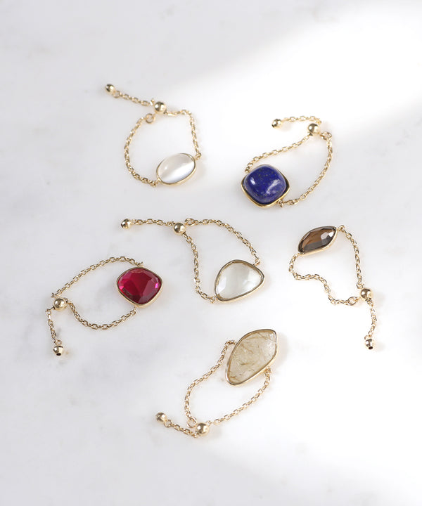 GEMSTONE・チェーンリング[シンセティックルビー]