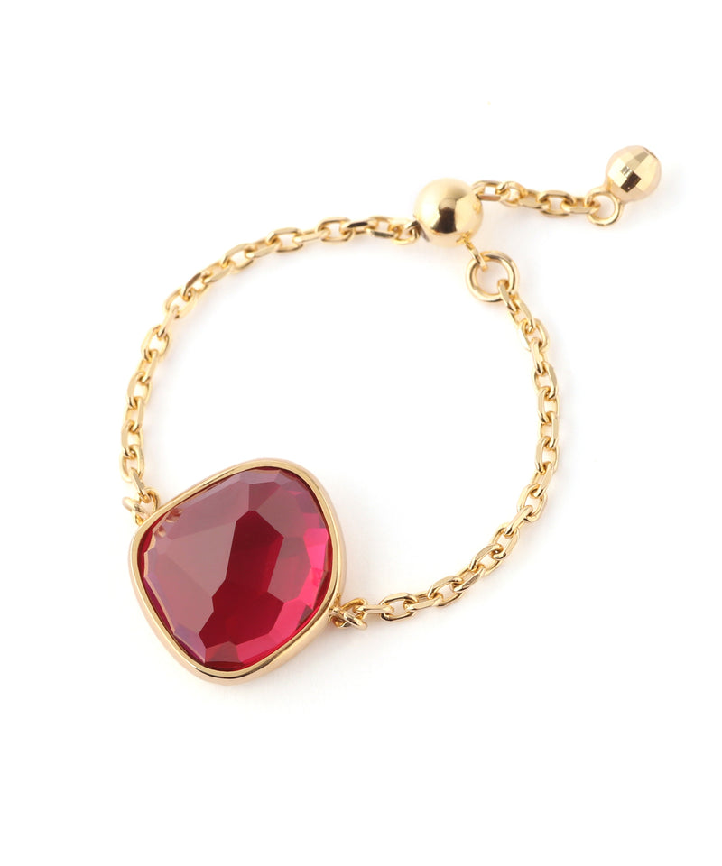 GEMSTONE・チェーンリング[シンセティックルビー]