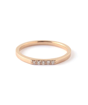 ROSETEN D-line 5-diamond ring