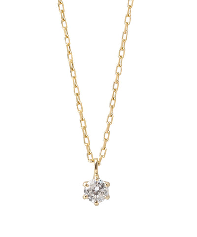 一粒ダイヤモンドの18金ネックレス[0.05ct]