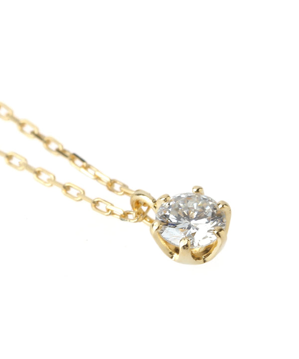 一粒ダイヤモンドの18金ネックレス[0.1ct]