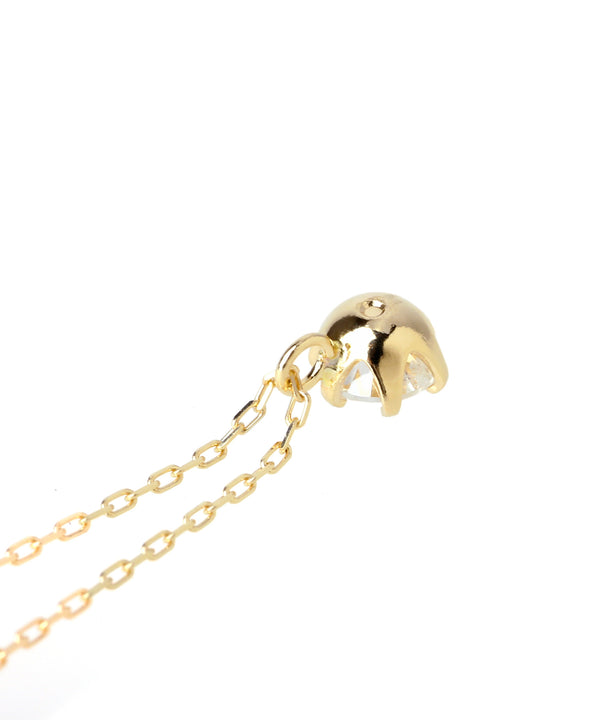 一粒ダイヤモンドの18金ネックレス[0.15ct]