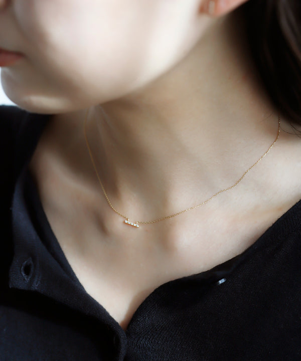 petit Hanging Diamond Bar Necklace